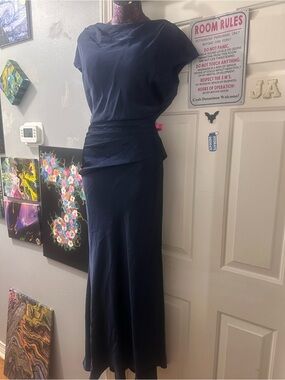 Classic Navy Blue Women's evening gown by